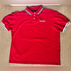Disneyland Cotton Polo Shirt in red color with Black/White Accents Size XL